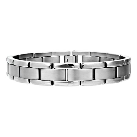 Titanium Link Bracelet - Matte & Shiny - Click Image to Close